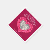 Ruby結婚の40年のハート写真とナプキンの名前 スタンダードカクテルナプキン (角)