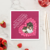 Ruby結婚の40年のハート写真とナプキンの名前 スタンダードランチョンナプキン (インサイチュ)