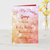 Ruby記念日の夫グリーティングカード。 カード (黄色い花)