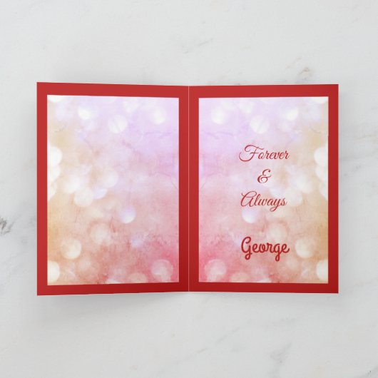 Ruby記念日の妻グリーティングカード。 カード (内部)