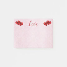 Ruby赤いハートとLove Post-It Notes