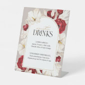 Ruby赤と白フローラ結婚のバーメニュー 台座サイン (正面)