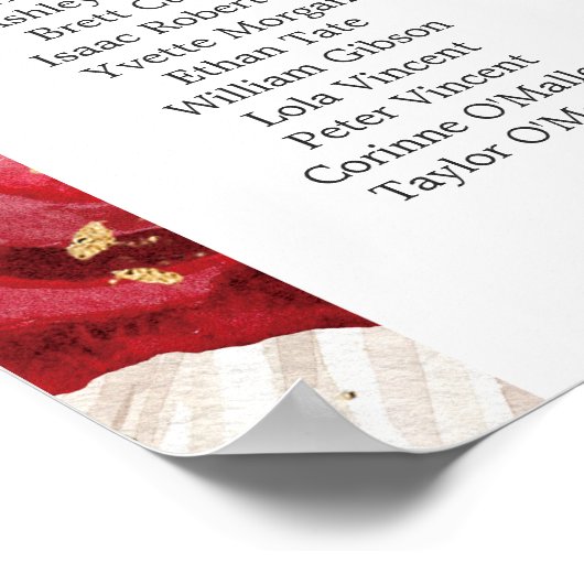 Ruby赤と白結婚フローラが席を探す ポスター (角)