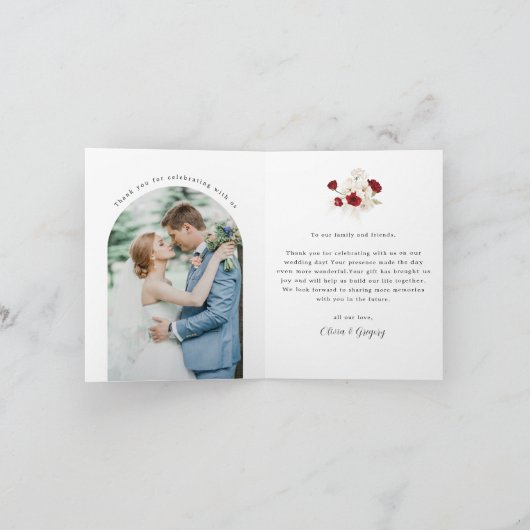 Ruby赤と白結婚フローラ サンキューカード (内部)