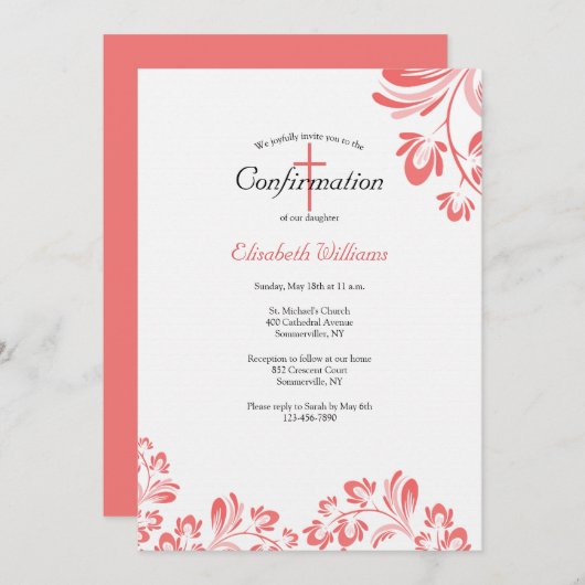 Ruby赤の確認 招待状 (正面/裏面)