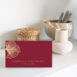 Ruby赤エレガントフローラQRコード 名刺