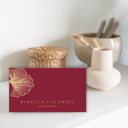 Ruby赤エレガントフローラQRコード 名刺