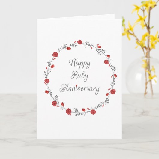 Ruby & エレガントフローラ40年記念カード カード (黄色い花)