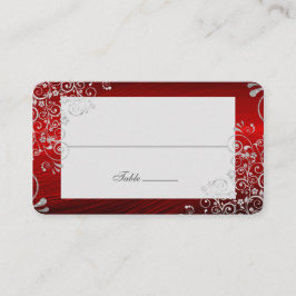 Ruby エレガント Red Swirlの結婚長い名前 プレイスカード