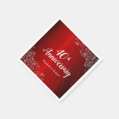 Ruby エレガント Red Swirl 40周年記念パーティー スタンダードカクテルナプキン (角)