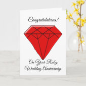 Ruby パーソナライズされた40周年結婚カード カード (黄色い花)