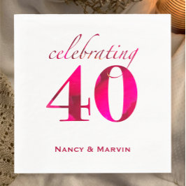 Ruby パーソナライズされた40周年結婚パーティー スタンダードランチョンナプキン