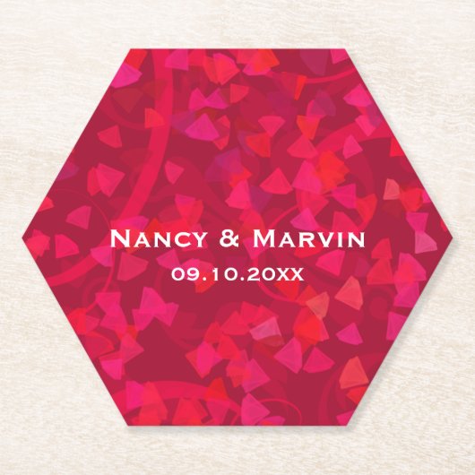 Ruby パーソナライズされた40周年結婚パーティー ペーパーコースター (正面)