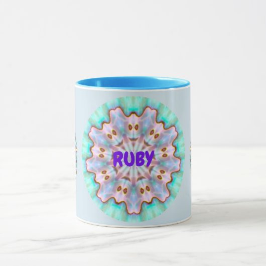 RUBY ~パーソナライズされた Paua Shellフラクタル~ マグカップ (中央)