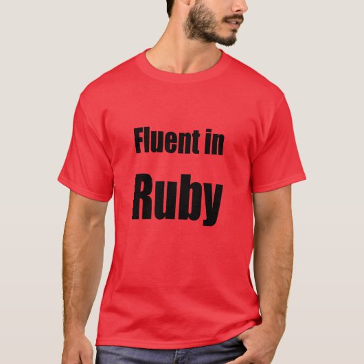 Ruby – 赤いプログラマシャツに堪能 tシャツ (正面)
