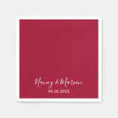 Ruby 40パーソナライズされた無地の周年記念パーティー スタンダードカクテルナプキン (正面)