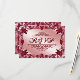 Ruby 40周年結婚RSVPカード 出欠カード