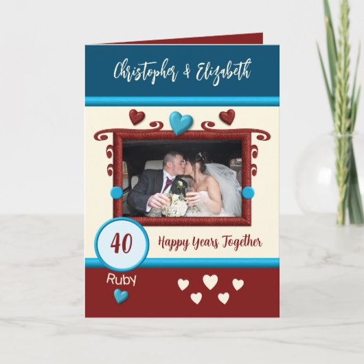Ruby 40周年記念に写真名を青に追加 カード (正面)