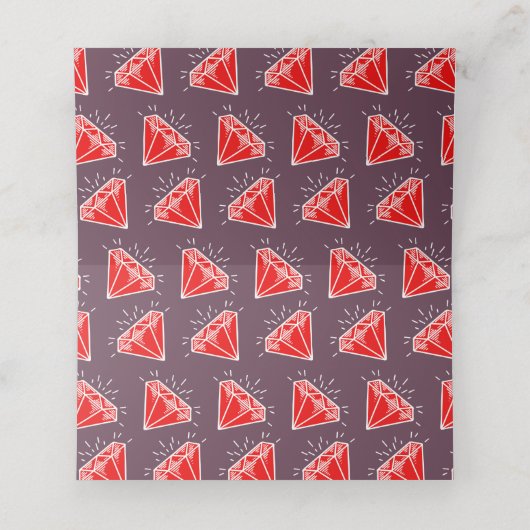 Ruby 40結婚年記念赤 プレイスカード (内部開封)