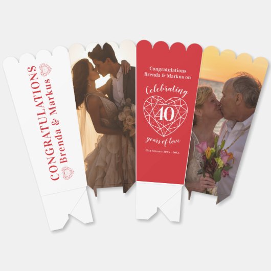 Ruby 40thの結婚アニバーサリーレッドその後の写真 フェイバーボックス (見開き)