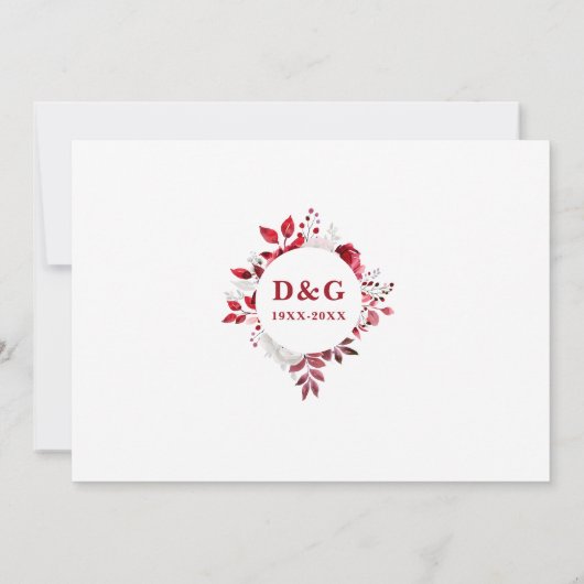 Ruby 40th 結婚 Anniversary Then & Now 2 Photo 招待状 (裏面)