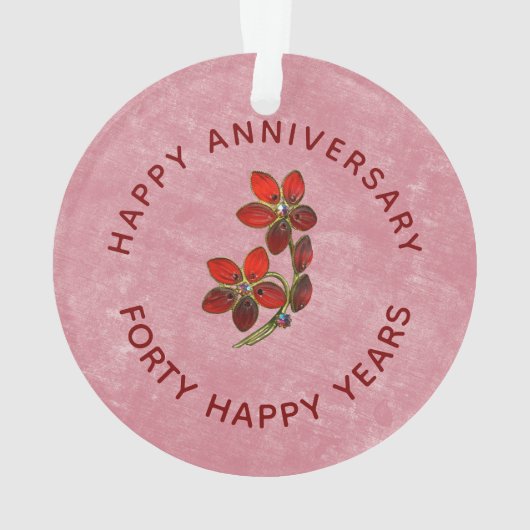 Ruby 40th Wedding Anniversary オーナメント (裏面)