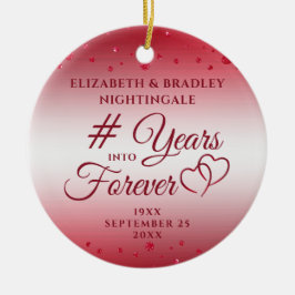Ruby AnniversaryハートYEARS INTO FOREVER Photo セラミックオーナメント