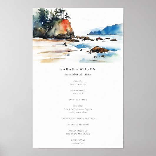 Ruby Beach Olympic National Park Wedding Program ポスター (正面)