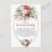 Ruby blush floral baby shower book request card  エンクロージャーカード (正面)