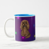 Ruby Cavalier King Charles Spaniel ツートーンマグカップ (左)