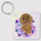 Ruby Cavalier King Charles Spaniel Keychain キーホルダー (正面)