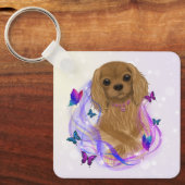 Ruby Cavalier King Charles Spaniel Keychain キーホルダー (正面)