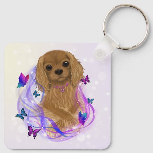 Ruby Cavalier King Charles Spaniel Keychain キーホルダー (裏面)