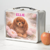Ruby cavalier spaniel, Springtime Bloom メタルランチボックス (インサイチュ)