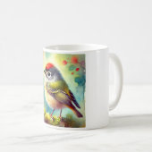 Ruby crowned Kinglet 050724AREF114 - Watercolor コーヒーマグカップ (正面右)
