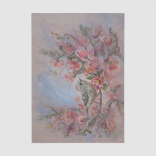 Ruby Crowned Kinglet Bird 薄葉紙 (正面)