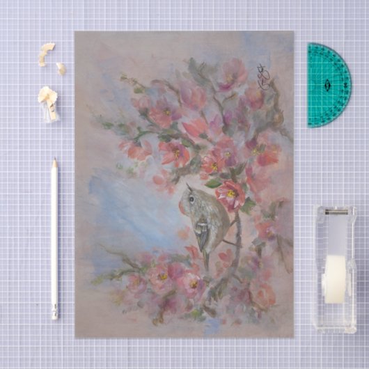 Ruby Crowned Kinglet Bird 薄葉紙 (クラフト)