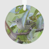 Ruby-crowned Kinglet Bird Ornament with Place Year オーナメント (裏面)