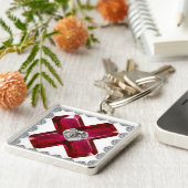 Ruby Diamond Art、赤キーチェーン キーホルダー (側面)