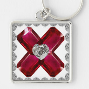 Ruby Diamond Art、赤キーチェーン キーホルダー