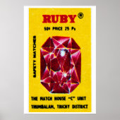 Ruby Gem - Matchbox Print - Aesthetic Wall Art ポスター (正面)