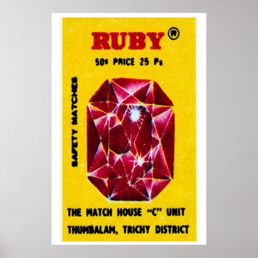 Ruby Gem - Matchbox Print - Aesthetic Wall Art ポスター (正面)