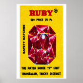 Ruby Gem - Matchbox Print - Aesthetic Wall Art ポスター (正面)
