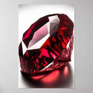 Ruby gemstoneマクロクローズアップ写真 ポスター