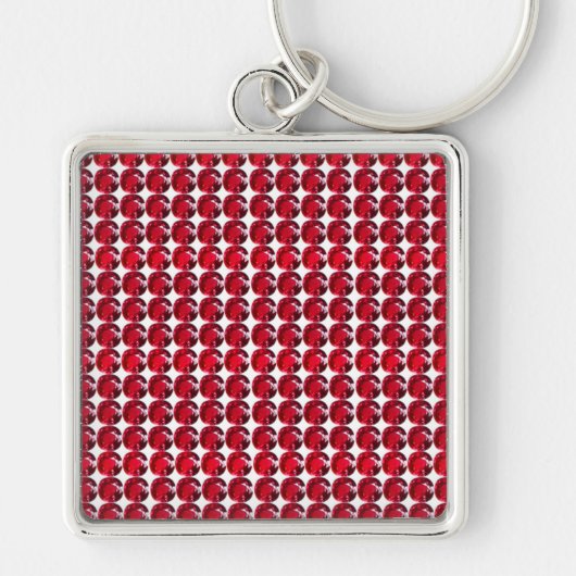 Ruby Gemstone Art、Red Keychain キーホルダー (正面)