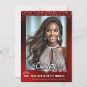 Ruby Glimmer Pageant Promo Card | QR Code 招待状 (正面)