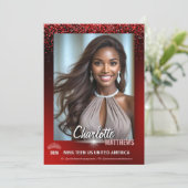 Ruby Glimmer Pageant Promo Card | QR Code 招待状 (スタンド正面)