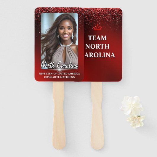 Ruby Glimmer Pageant Wavers 10 Pack ハンドファン (正面&裏面)