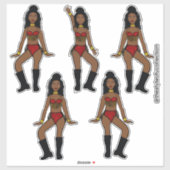 Ruby Gold Fringe Dancer #2A Sticker シール (シート)