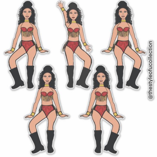 Ruby Gold Fringe Dancer #3A Sticker シール (正面)